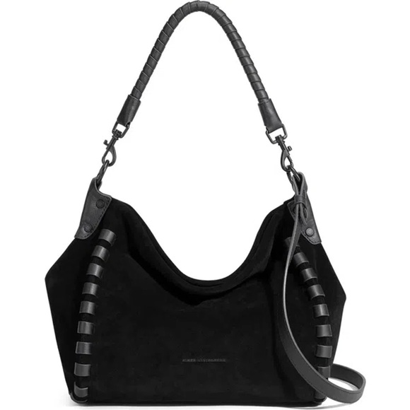 Aimee Kestenberg Handbags - Aimee Kestenberg Zen Leather Hobo Black Suede | Convertible Shoulder & Crossbody